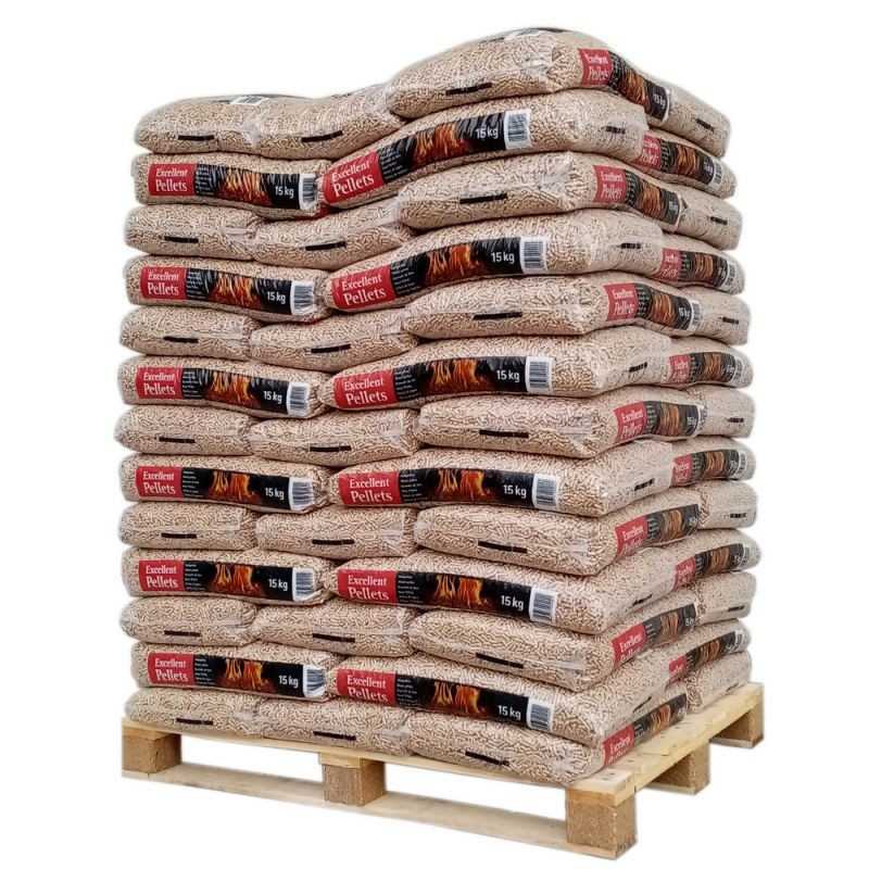 Granulés Bois Excellent Qualité DIN Plus EN Plus A1, Palette Économique 65x15kg