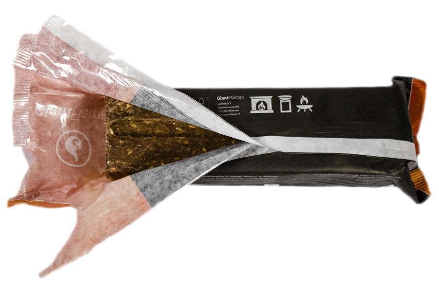 Giant Flames Bloc Bûche Cheminée FSC 700g : Bois Compressé Écologique, Longue Combustion Facile