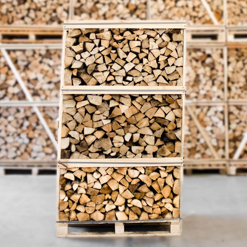 Palette de Bois de Chauffage Charme Fendu Séché au Four 25cm, Haute Performance